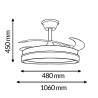 Ventilador de techo LED White Brooks Ø106 cm  CCT