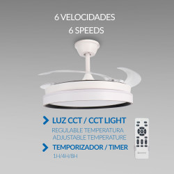 Ventilador de techo LED White Brooks Ø106 cm  CCT