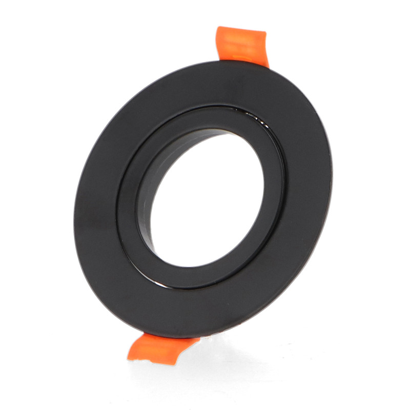 Aro basculante redondo negro Serie Luxury para GU10/MR16
