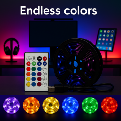 Pack Tira de LED USB 5V 5050 RGB - 3 metros  RGB