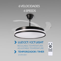 Ventilador de techo LED Black Cami Ø107 cm - DSC  CCT