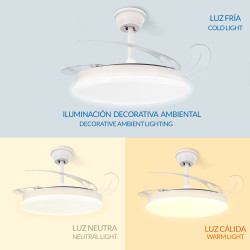 Ventilador de techo LED White Otah Star Ø107 cm - DSC  CCT