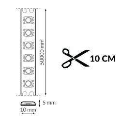 Tira de Led 220V Cob Point 10W/m IP65 - 50 Metros - DSC  2700K