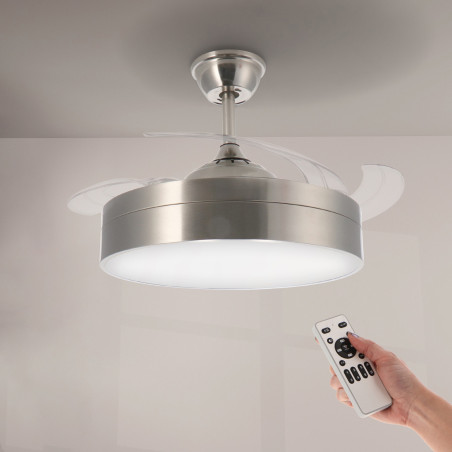Ventilador de techo LED Messe Níquel ø107 Cm  CCT