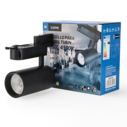 Foco Led Para Carril Negro Turin 30W Trifásico - DSC  3000K