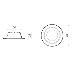 Downlight LED Back 3W - DSC  Azul