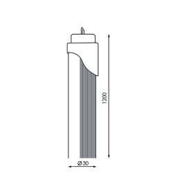 Tubo de LED T8 1200 mm Ekran 20W Conexión Un Lateral  6000K