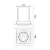 Foco LED orientable Tube Square 12W - DSC  3000K