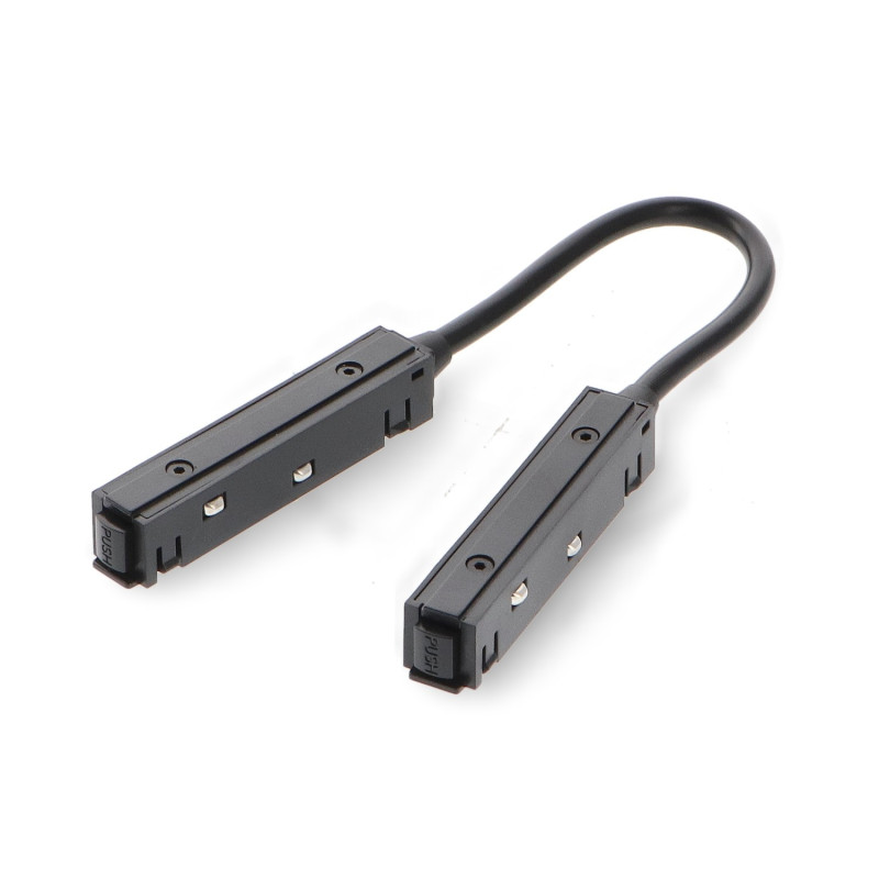 Conexión doble para carril magnético Serie 16mm  Negro