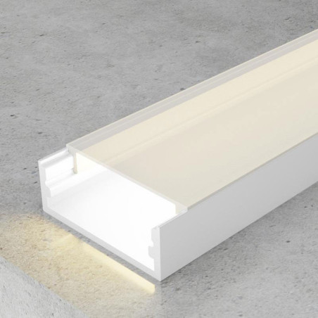 Perfil de aluminio Minim Lacado Blanco  - 2 metros  Blanco