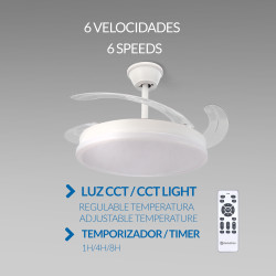 Ventilador de techo LED White Otah Ø107 cm  CCT