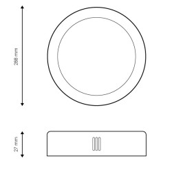 Panel de Superficie Serie Slim Circular 25W  3000K