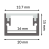 Perfil de aluminio Fat - 2 metros  Aluminio