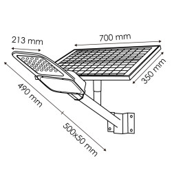 Farola Solar LED Minlight para Alumbrado Público 3100 Lm - DSC  6000K