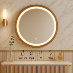 Espejo para Baño LED 15W Wood Round CCT  CCT