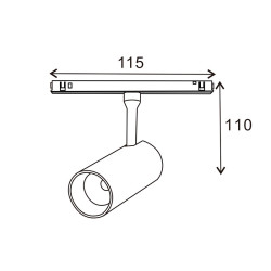 Foco LED Serie 16mm 10W para carril magnético Blanco 48V  4000K