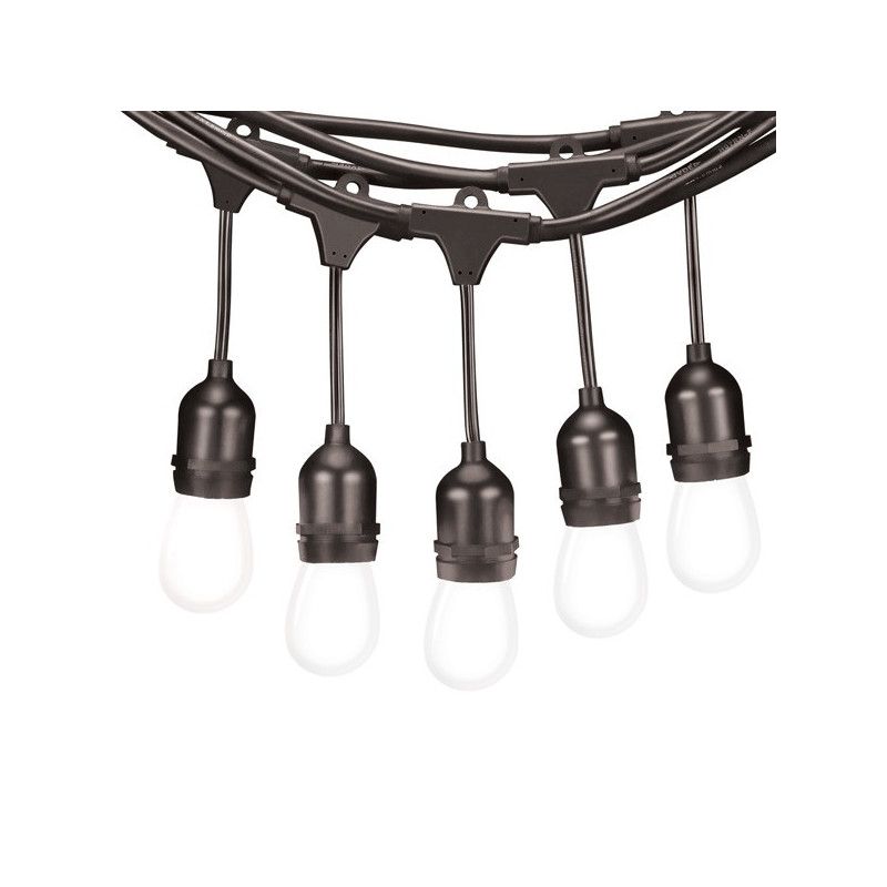 Guirnalda Led Solar 3W de 12 casquillos E27 Exterior IP65 - DSC  RGB+WW