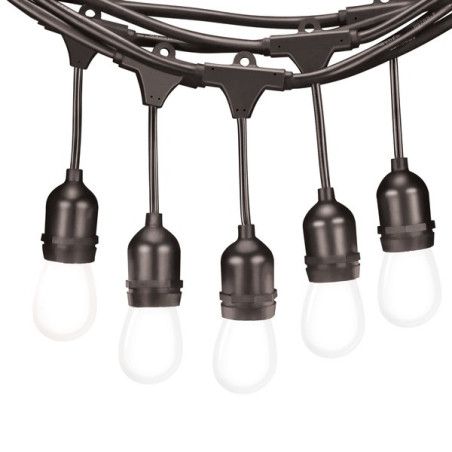 Guirnalda Led Solar 3W de 12 casquillos E27 Exterior IP65 - DSC  RGB+WW