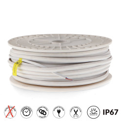 Tira de Led 220V Cob point 15W/m IP67 - 50 Metros - DSC  2700K