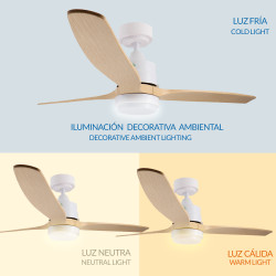 Ventilador de techo LED White Sara  CCT