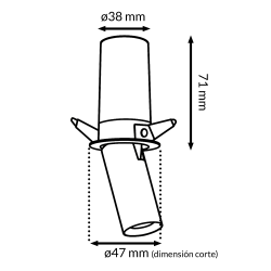 Foco LED orientable Mini Black Tube Round 5W CCT  CCT