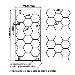 Regleta LED Hexagonal Panel Abeja 600W  6000K