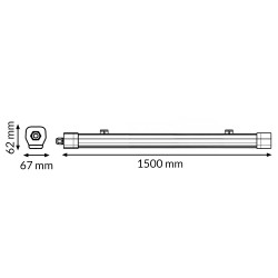 Pantalla estanca LED Burdeos 48W 1500 mm CCT  CCT