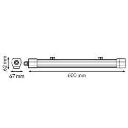 Pantalla estanca LED Burdeos 20W 600 mm CCT  CCT