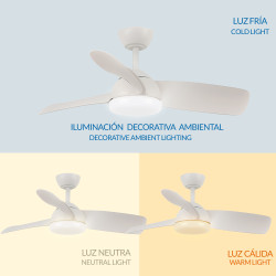 Ventilador de techo LED White Face - DSC  CCT
