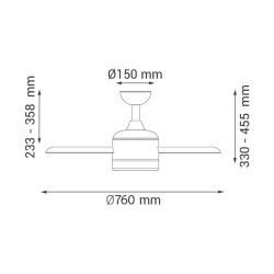 Ventilador de techo LED Black Face - DSC  CCT