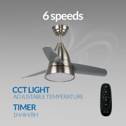 Ventilador de techo LED Niquel Silence - DSC  CCT