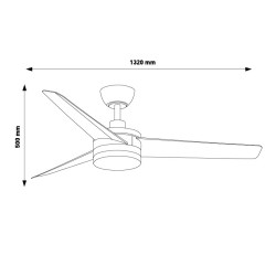 Ventilador de techo LED Grey Curve - DSC  CCT