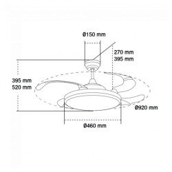 Ventilador de techo LED White Yeray Ø107 cm - DSC  CCT