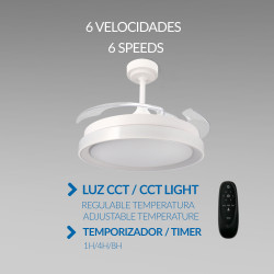 Ventilador de techo LED White Yeray Ø107 cm - DSC  CCT