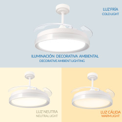 Ventilador de techo LED White Yeray Ø107 cm - DSC  CCT