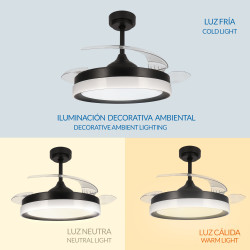 Ventilador de techo LED Black Yeray Ø107 cm - DSC  CCT