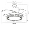 Ventilador de techo LED White Aqua Ø107 cm  CCT