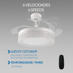 Ventilador de techo LED White Aqua Ø107 cm  CCT