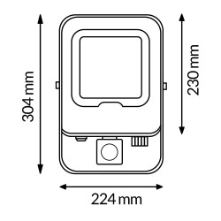 Foco Proyector Led Napoli Plus White 100W con Sensor de movimiento  CCT