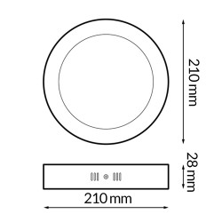 Panel de Superficie Serie Slim Circular 20W CCT  CCT