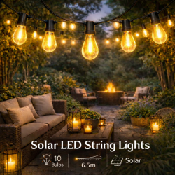 Guirnalda Led Solar de 10 bombillas 6,5M Exterior IP54  2700K