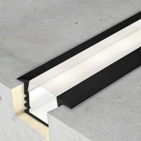 Perfil de aluminio Pladur Lacado Negro - 2 metros  Negro