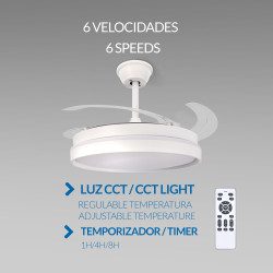 Ventilador de techo LED White Afar Ø107 cm  CCT