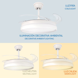 Ventilador de techo LED White Afar Ø107 cm  CCT