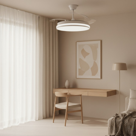 Ventilador de techo LED White Cami Ø107 cm  CCT