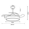 Ventilador de techo LED White Cami Ø107 cm  CCT
