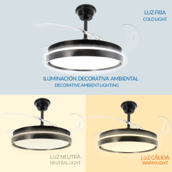 Ventilador de techo LED Black Afar Ø107 cm  CCT
