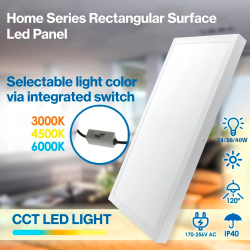 Panel Led de superficie Rectangular Serie Home 90X30 Cm 36W  CCT