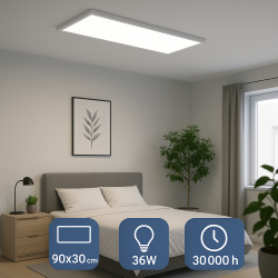 Panel Led de superficie Rectangular Serie Home 90X30 Cm 36W  CCT
