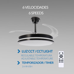 Ventilador de techo LED Black Count Ø107 cm - DSC  CCT